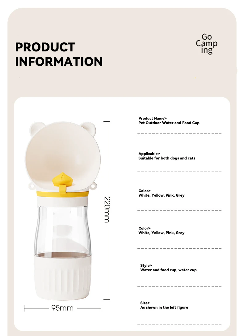 NEW Dog Go Out Drinking Cup Pet Portable Accompanying Cup Slant Cross Type One Drinking Water Feeding Kettle Pet Drinking Water details