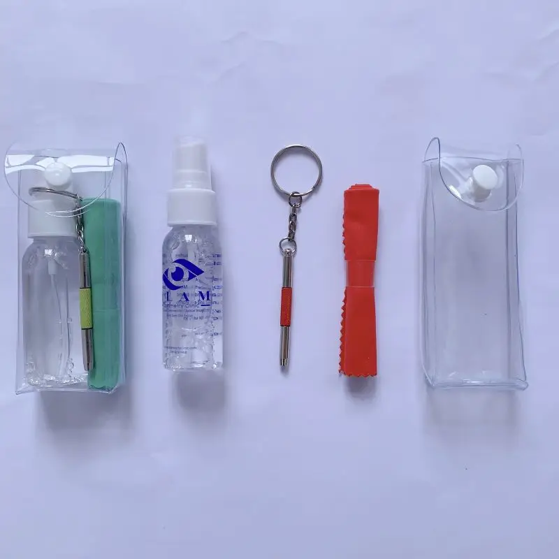 sunglasses liquid cleaner MSDS  accept LOGO Print eyeglass lens cleaner spray PVC set kit with screwdriver spray lens cleaner