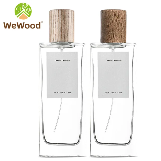 Source Flat Wholesale Wood Design Packaging Hot Sell Simple Empty 50ml  Perfume Spray Bottle on m.