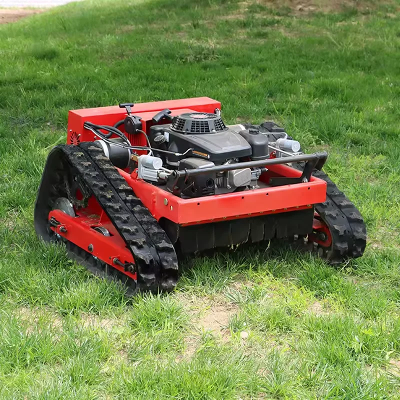 Mini Crawler Lawn Mower Robot Gasoline Engine Remote Control CE Certified