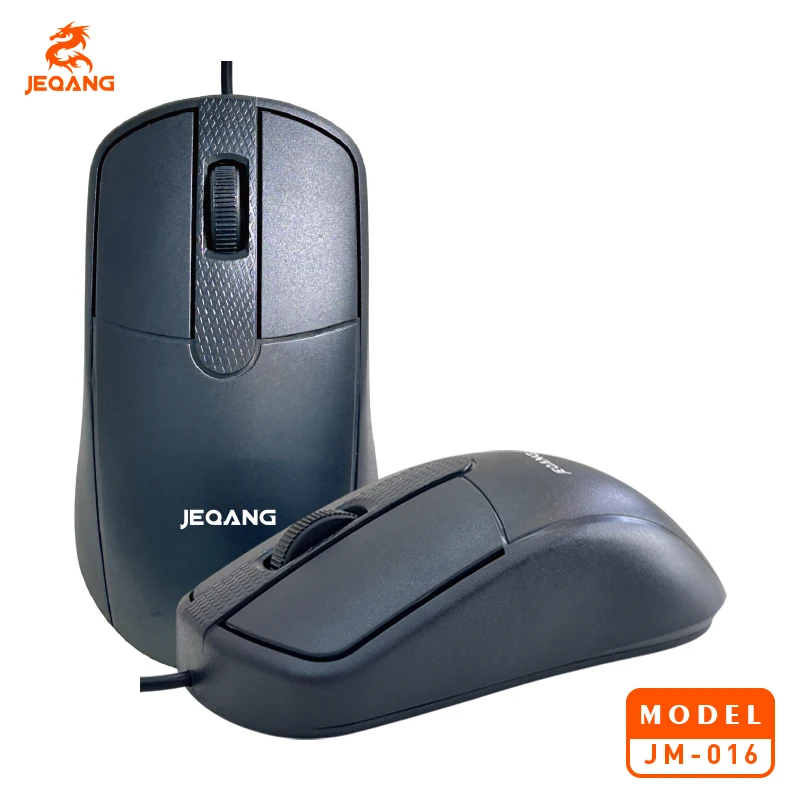 Jeqang JM-016 Mini Optical USB Wired Mouse Ergonomic 3D Style for Laptop Desktop Office Business Travel