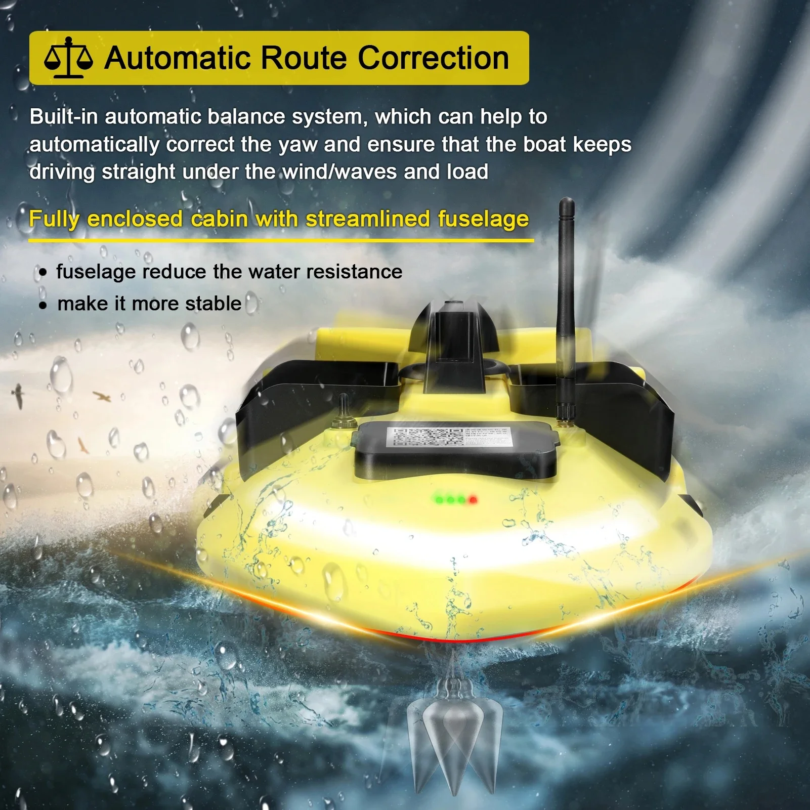 Flytec V020 Bait Boat GPS Fishing Bait Boat 500M With 3 Bait Tanks Fish Finder 2KG Loading Automatic Cruise/Return Fishing Boat