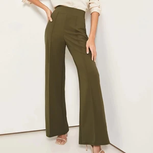 Summer New High Waist Wide Leg Pants Solid Color Elastic Waist Trousers Women