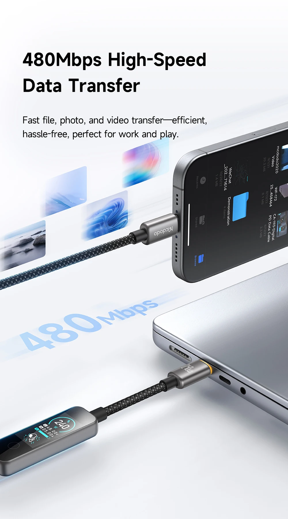 Đầu nối hợp kim kẽm và dây bện Nylon siêu bền của MCDODO CA-875