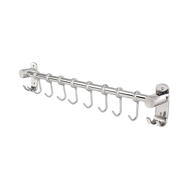 New product thickened 304 stainless steel kitchen hanging rod Kitchen pendant Bathroom hanging rack Hook storage rack