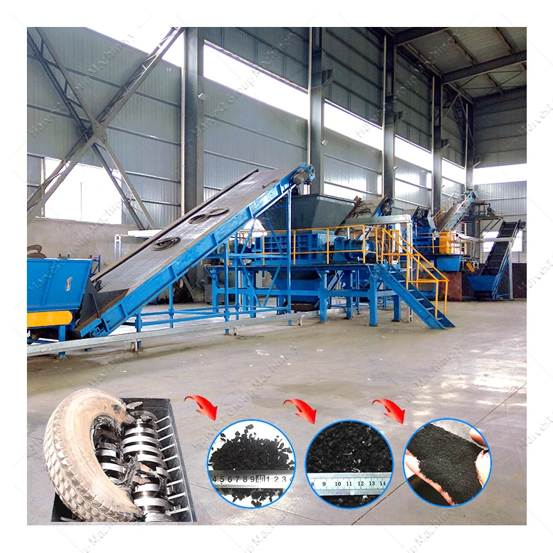 Fully Automatic High Quality Tyre Recycling Machine Line Rubber Products Tyre Destroyer Machine Recycling Tyre Production Line
