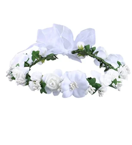 Love Sweety Rose Flower Crown Wreath Wedding Headband Wrist Band Set 