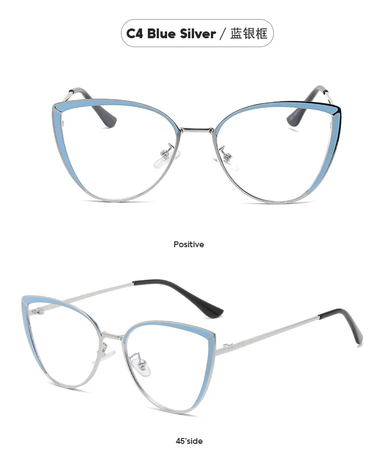 Wholesale Eyeglasses Frames Trending Glasses Metal Temple Cat Eye