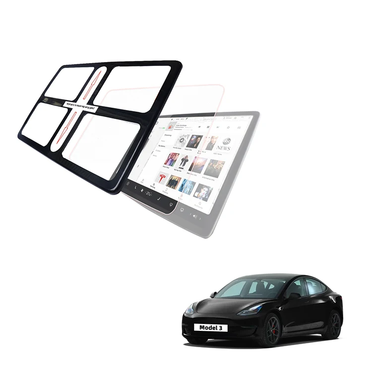 Tesla Model 3 uchun aksessuarlari sifatida navigatsiya shishasini himoya qiluvchi, tuzilgan shisha GPS tekshirish ekranining himoya filmi ichki aksessuar