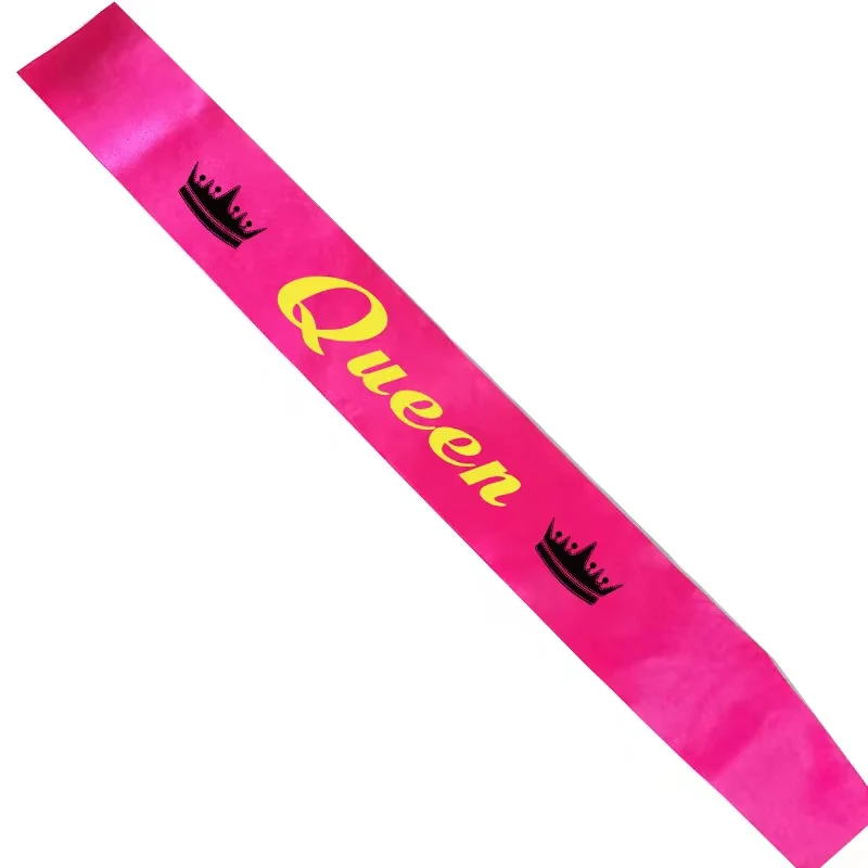Wholesale Queen King Satin Sash For Girl Birthday Party Decoration