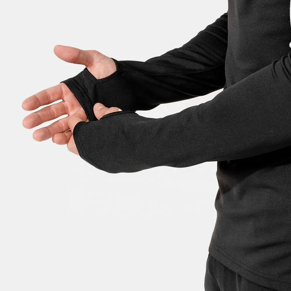 JL-0228C New Style Breathable Long Sleeve Top Men Plus Size Half Zip Long Sleeve Work Out Shirt Outdoor Activewear Shirts