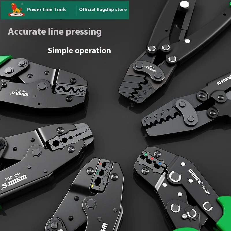 Wynn's Metric Measurement System Multi-Function 8-16-25L Bare Terminal Pliers Cold Press Steel Wire Crimping Pliers