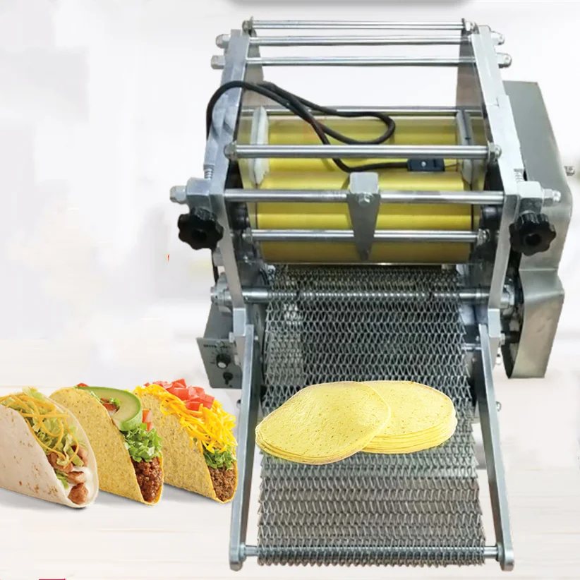 Small Flat Pita Bread Machine a Tortilla Machine Cutter Wrap Roll Semi Automatic Baked Tortilla Wrap Making Machine Papad Small