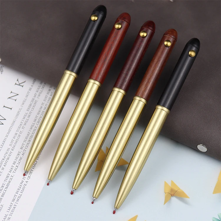 Оптовая продажа шариковая ручка роскошная металлическая деревянная с выдвижными гелевыми чернилами