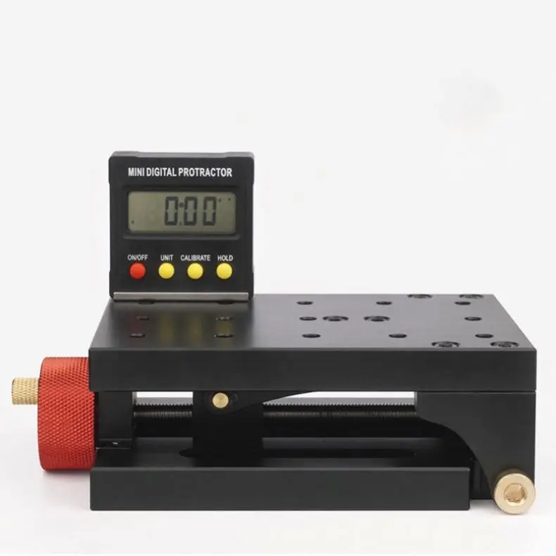 Adjustable Angle Tilt Hole Puncher Multi Woodworking Aluminum Alloy Positioning Fixture Jig Digital Display Inclinometer Black