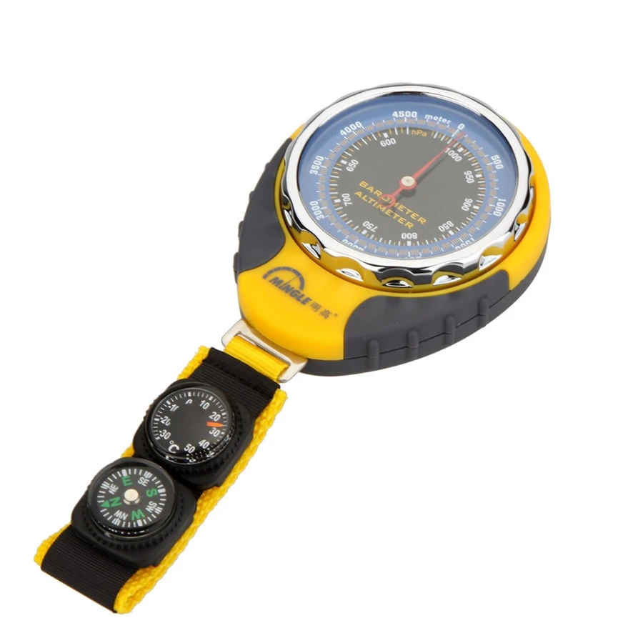 Altimeter with compass, barometer, and thermometer features0