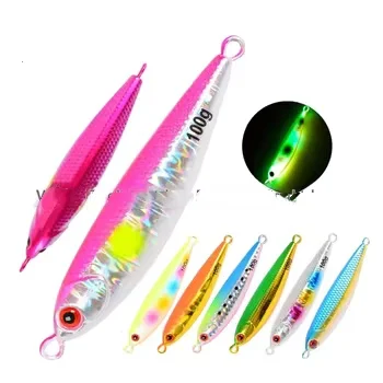 UV Sea Fishing Luminous Fast-Sinking Metal Jig 60g/80g/100g Spanish Mackerel/Sawtooth Dogfish Bionic Lure Artificial Hard Bait – Metal Jig – view 4