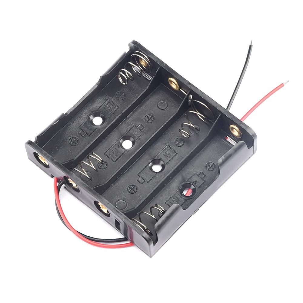 4XAA DIY Batteriehalter Fall Box Basis 6V Volt PCB Mount WireBlei KunststoffA3GE 