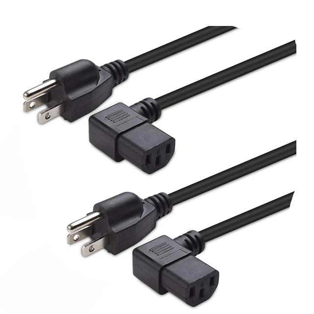American 3 Pin Prong Plug Cable USA 3Pin 18 16AWG Power Cord US Plug C13 PC Power Extension Cord American AC Power Plug