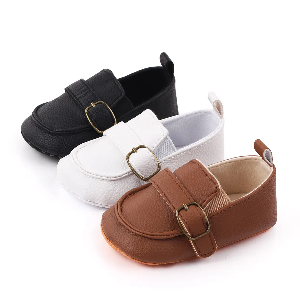 New fashion wholesale Buckle Strap Newborn Baby Shoes Soft Sole First Walker Girls Boys Toddler Moccasins