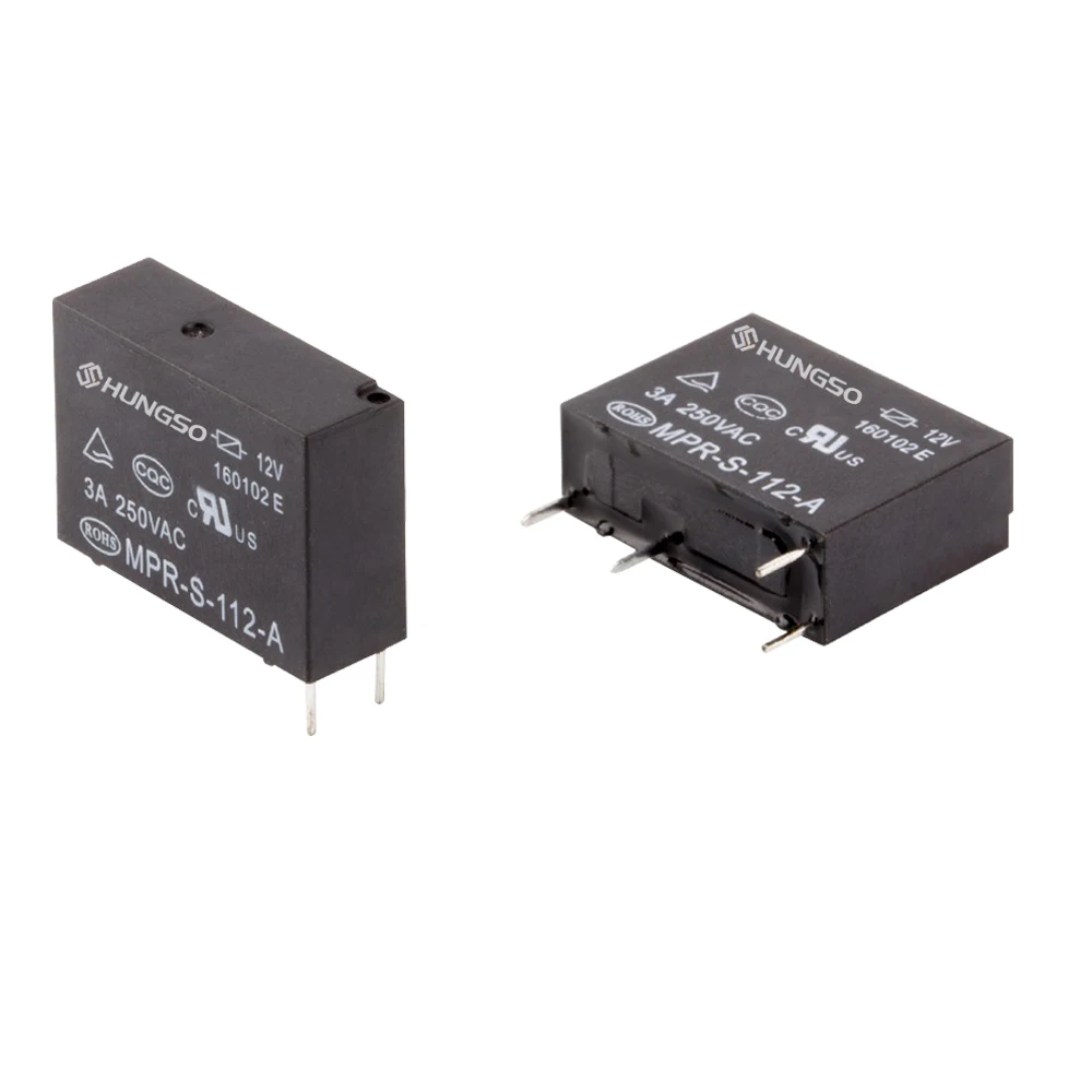 Hf46f Relay Pcb in Stock MPR 4pins DC 5V 6V 9V 12V 18V 24V Black Waterproof Relays