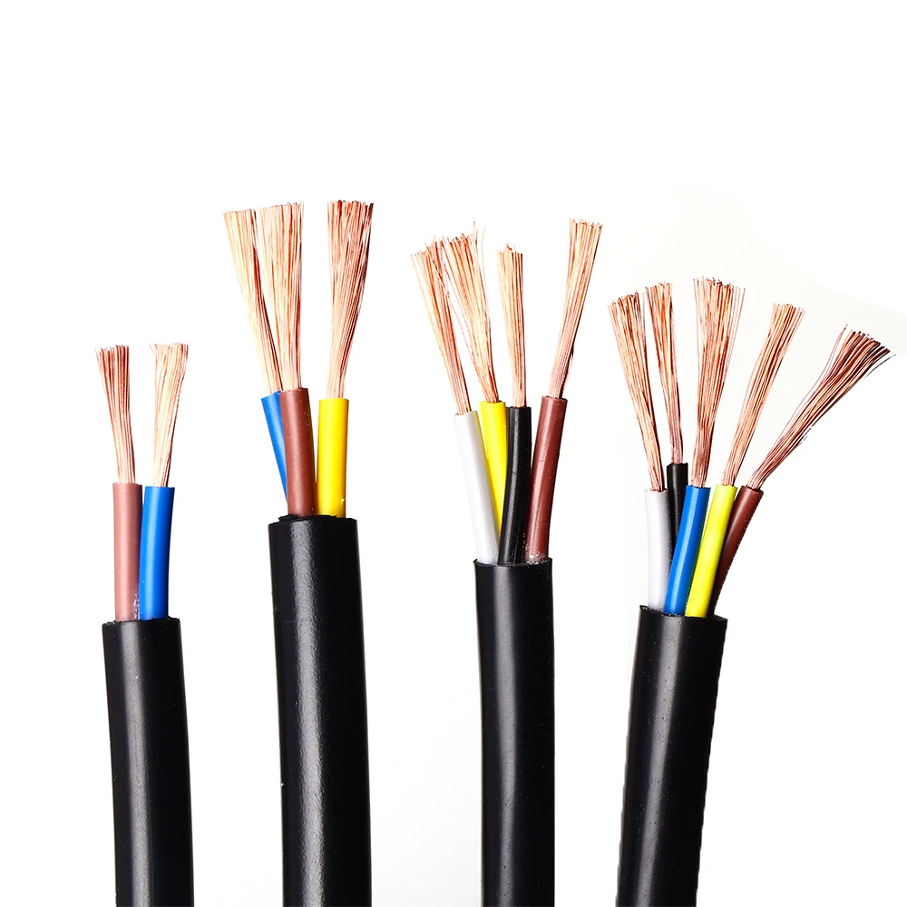 Factory Best Price Black RVV2, 3, 4,5,7 Cores Copper Electric Wire, Electrical Cable