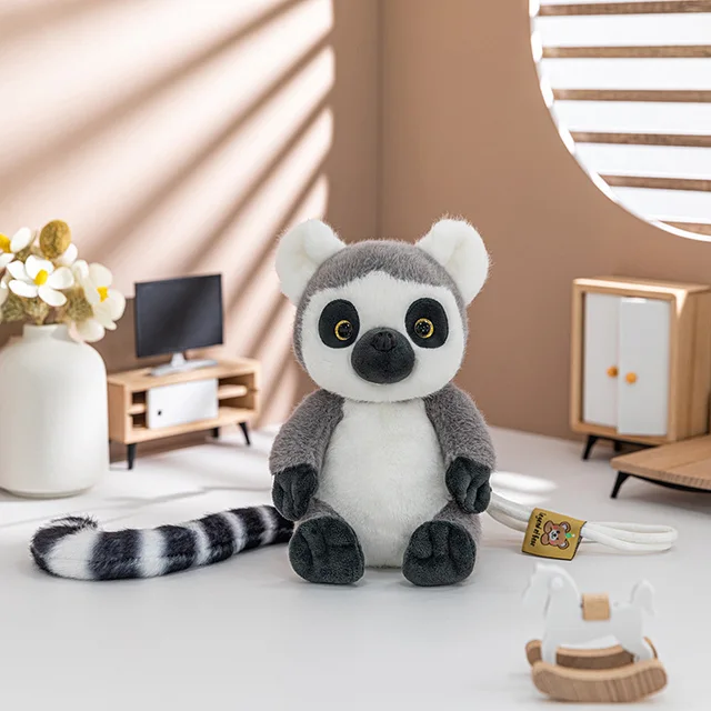 New Student Gifts Entrance Ceremony Kids Toys Lemur Plush Toy Monkey Stuffed Animal Toys Backpack Pendant Squishy Doll Plushie