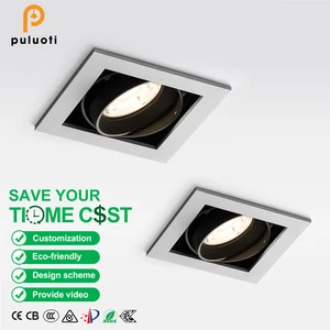 PULUOTI Adjustable Angle Anti-Glare White/Black Recessed Spotlight with Easy Installation AR80 Down Lights Replacements