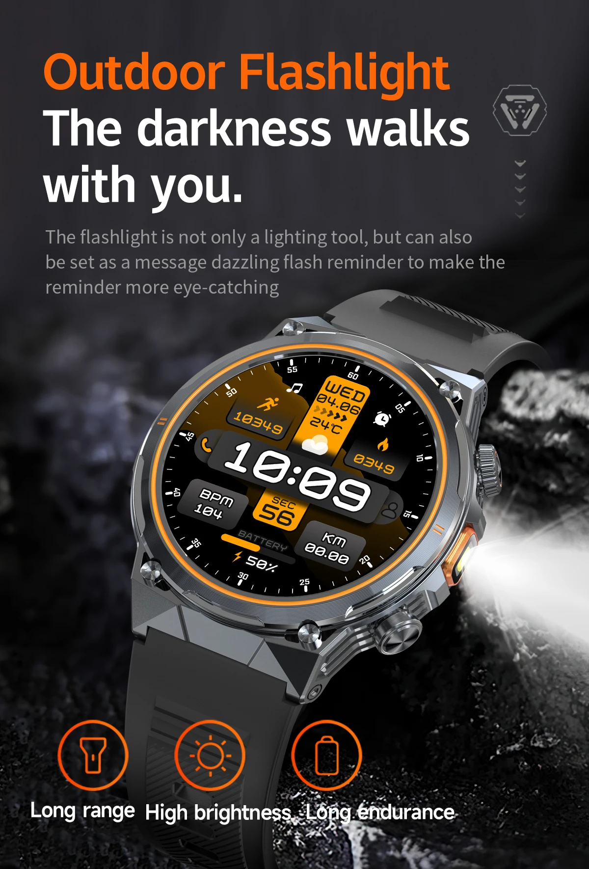 Welcome OEM Order, Factory Whole Selling Ak81 Outdoor Smartwatch With Flashlight 1.46inch Bt Call Health Monitoring Waterproof Men Sports Relojes Smart Watch 2025 - Buy Ak81 Smart Watch men Sports Reloj Smart Watch smart Watch With Flashlight