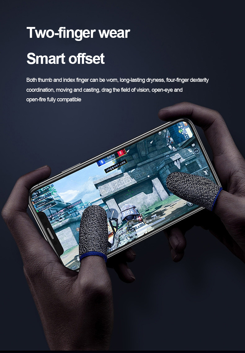 8 Manchons Doigts Gaming Anti-Transpiration - Pour Écran Tactile PUBG/Mobile - Android/iOS