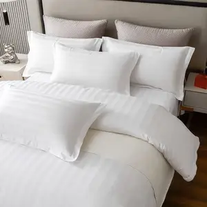 Wholesale 5 Star Hotel Bedding Quality Cotton King Size Bed Sheets 4-Piece Set Simple Fitted Cover Comforter for Brand Hotels