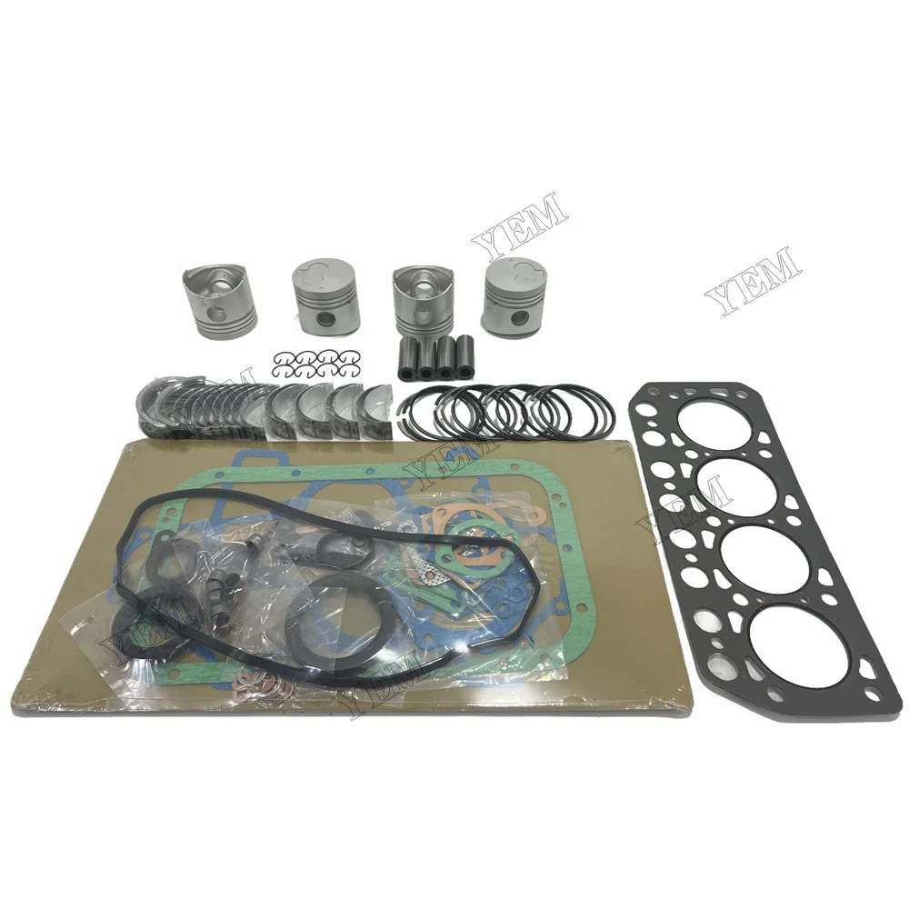 K4E Overhaul Rebuild Kit (No Cylinder Liner and Valve) for Mitsubishi K4E K4E-DI Engine MT23D Tractor for Hanix N260 N35