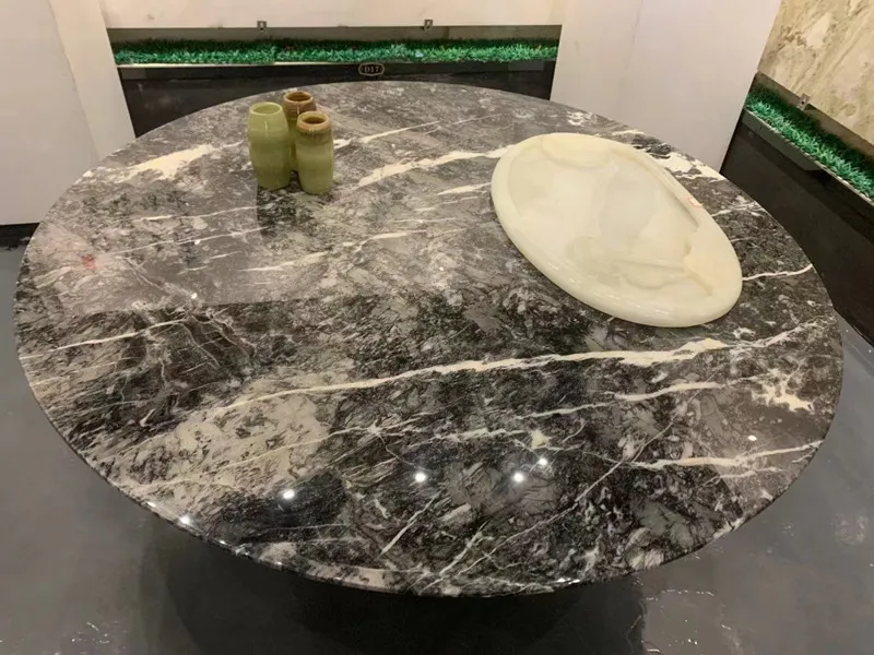 石材？人工？テーブル　静岡市 石材家具カスタムデザインユニークなスタイル3ベースラウンド