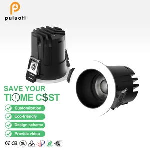 PULUOTI Superbright LED Spotlight 8W-40W 3CCT 120-130mm Recessed Ceiling Spot Lights IP20 for Home and Office Lighting Black