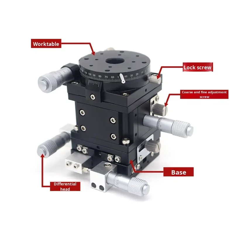 XYZR Axis Displacement Platform LTP/LT40/60/80/90/125-LM-2 Four-axis Optical Lifting Fine-tuning Sliding Table Motor Gear