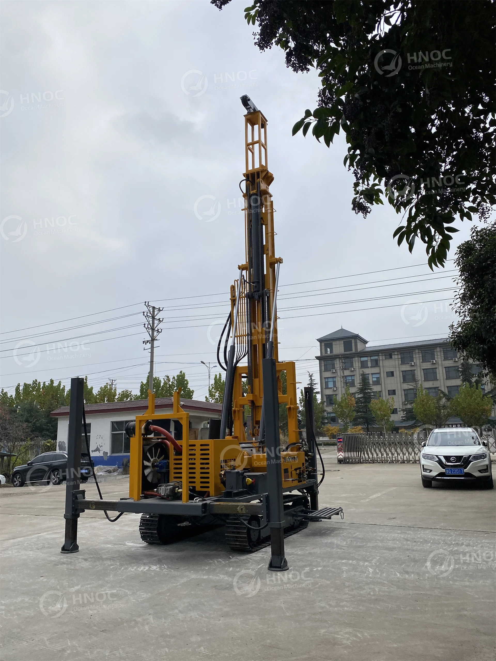 300m Depth High Power Hydraulic Diesel-Powered Rotary Drilling Rig for Water Well Borewell Drilling Multifunctional