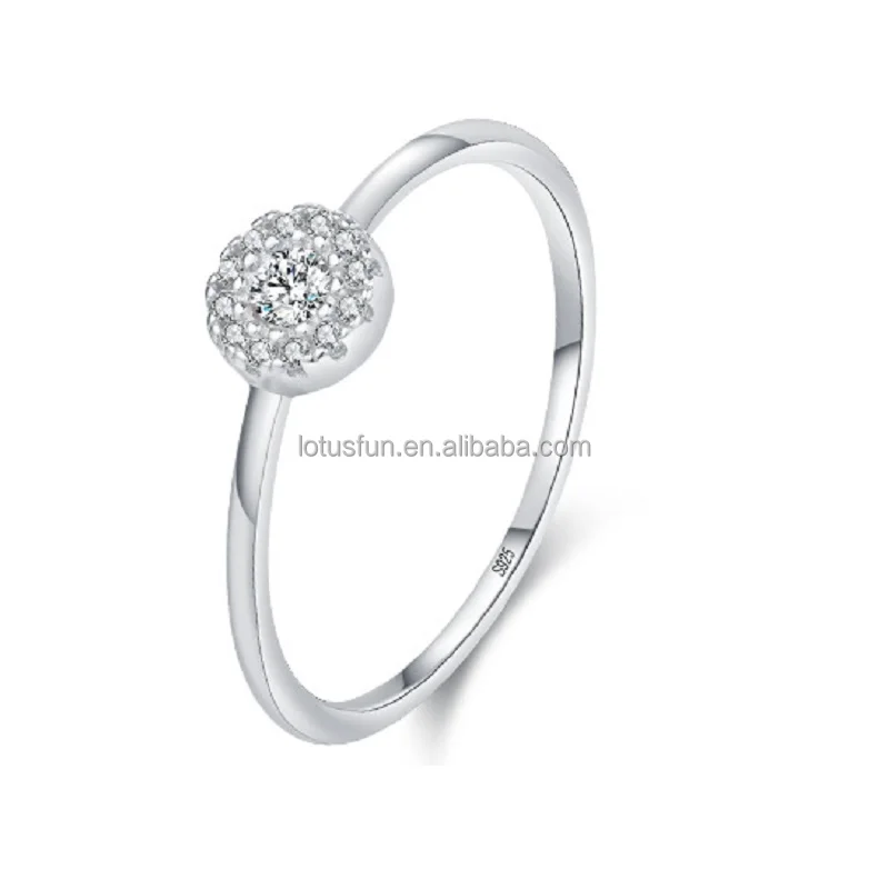 Anu Jewel Gra Certificate Small Round Bag Moissanite Ring 925  Sterling Silver for Women Gift Wedding Fine Jewelry