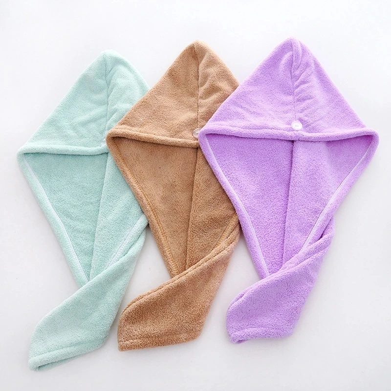 high quality fast absorbent Microfiber  quick drying shower hat towel hair drying towel cap