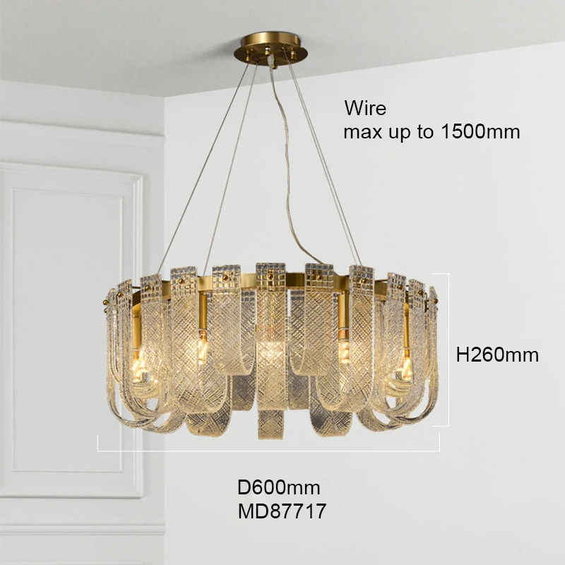 MEEROSEE Creative Glass Ball Pendant Light For Living Room Ceiling Luxury Lamps Home Decor Modern Indoor Lighting MD87717