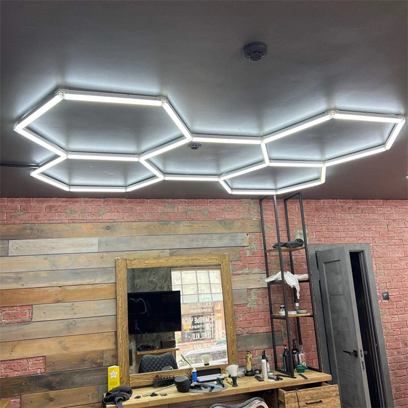 Modular 8X16Ft Aluminum Fast Dissipation Industrial Led Light Hexagon Led Light For Ceiling For Workshop Garage Light Lamp Led