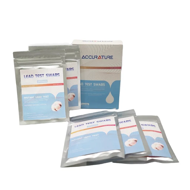 ACCURATURE Rapid Lead Test Kit 30 Swabs Results in 30 seconds swab detects lead in house objects surfaces