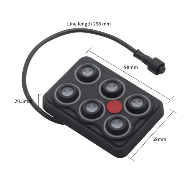 6 Gang RGB Auto-Dimmable Switch Panel Memory Function IP68 Waterproof Universal 12-24V Relay System for Yachts Trucks