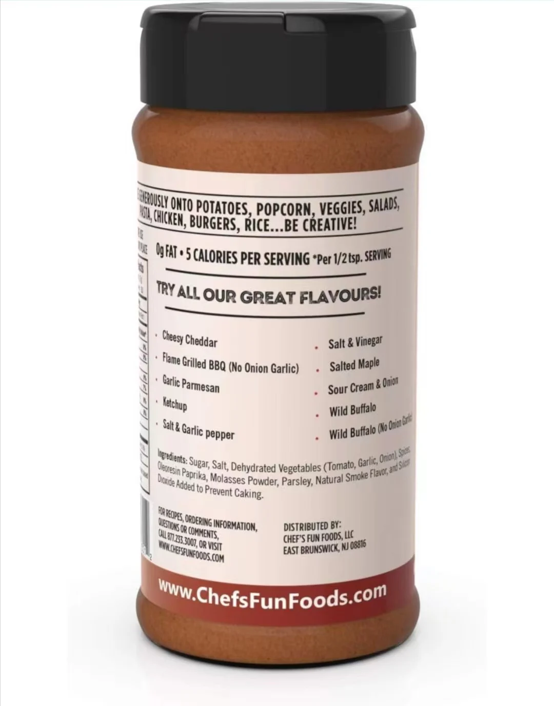 Canned Fries Seasoning Label. Food Label. Pressure Selfadhesive
