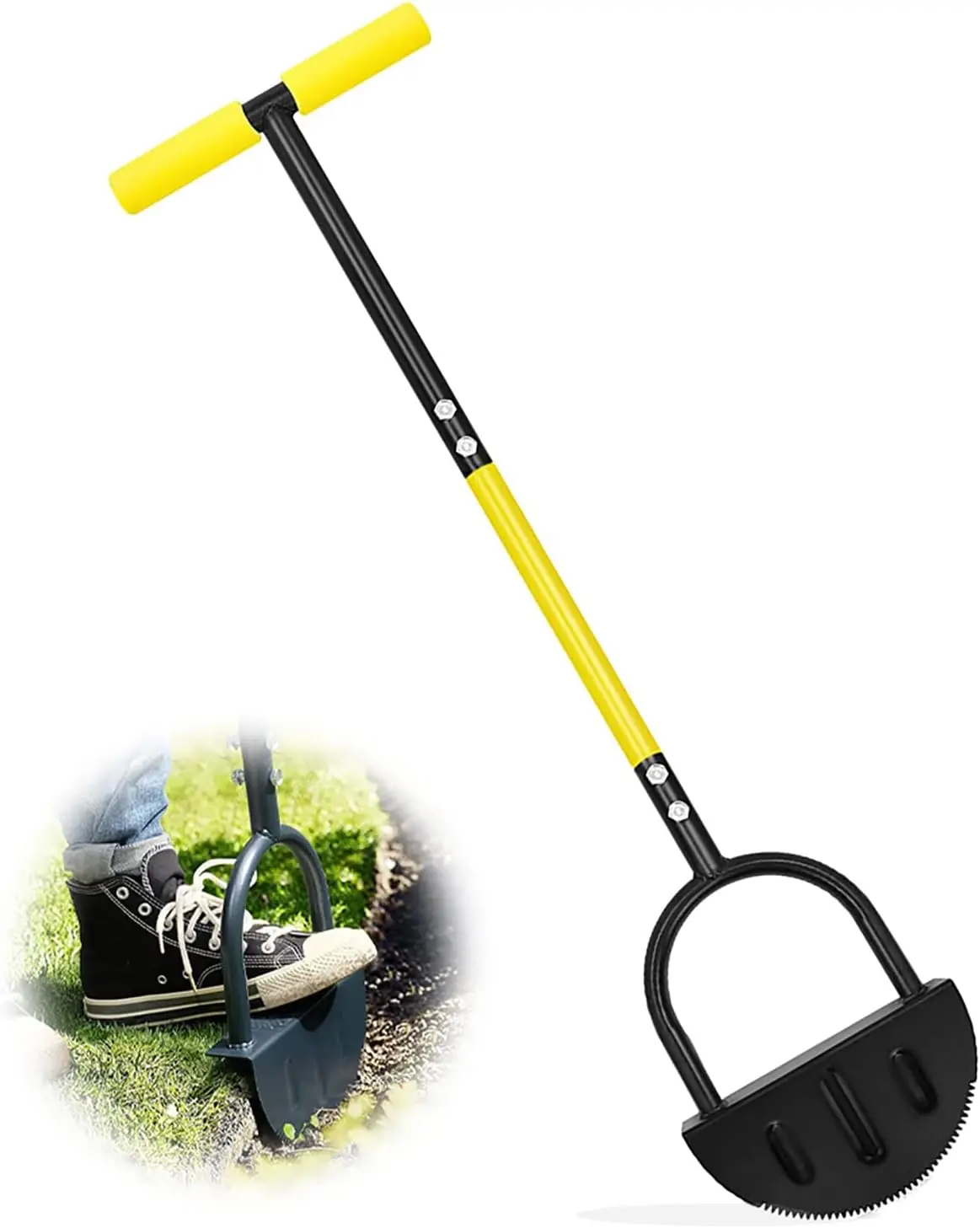 2023 Handle Half Moon Lawn Edging Spade Tool Step Edging Spade Hand Edging Spade Serrated Lawn