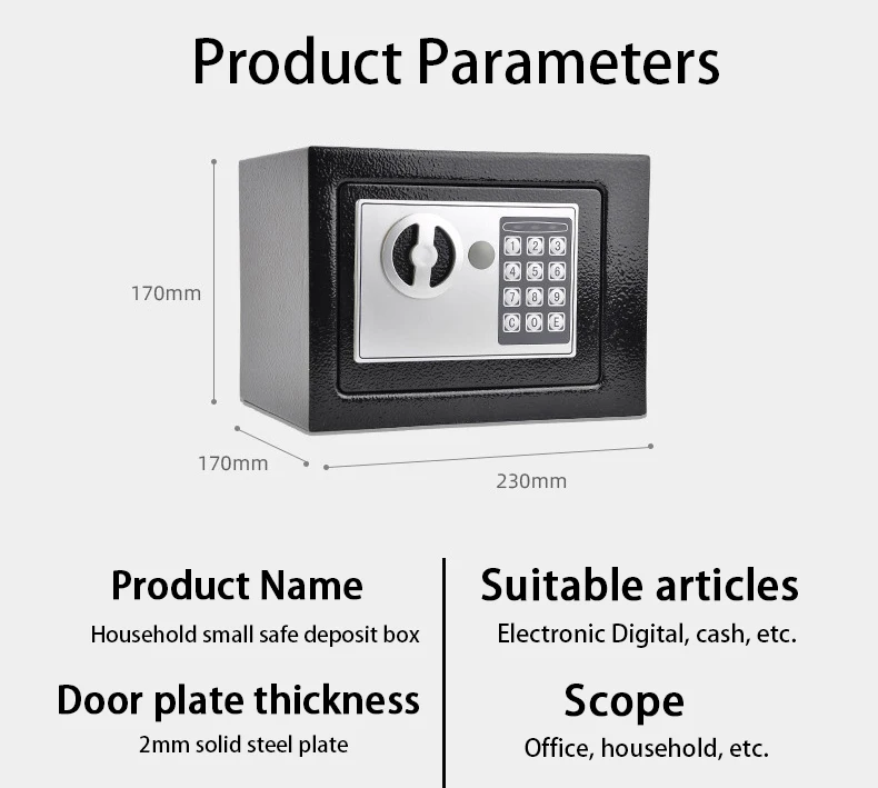 Xbt Small Electronic Mini Deposit Key Office Home Time Lock/locker ...