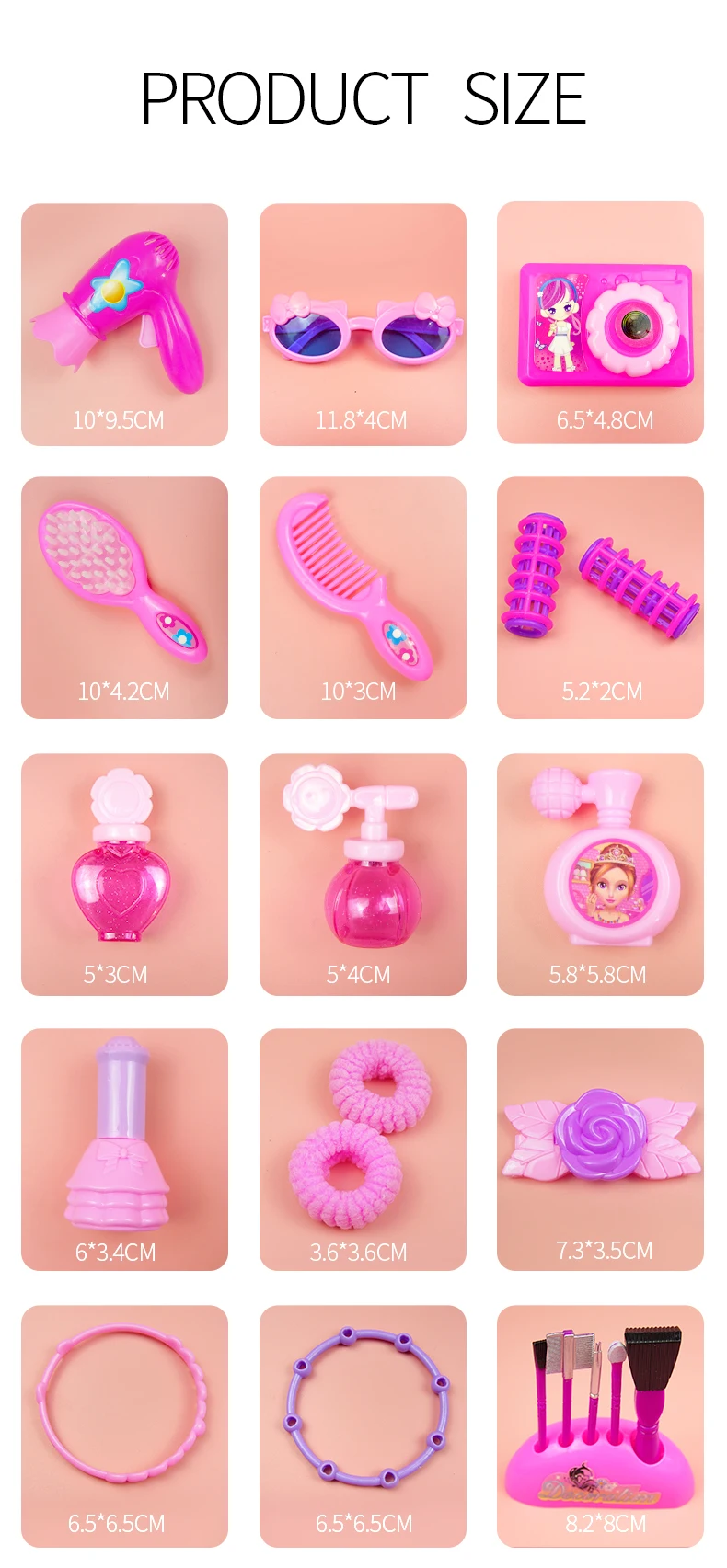 Wholesale Pink Makeup Set Children's Toys Child Plastic Pretend Play Makeup Toys