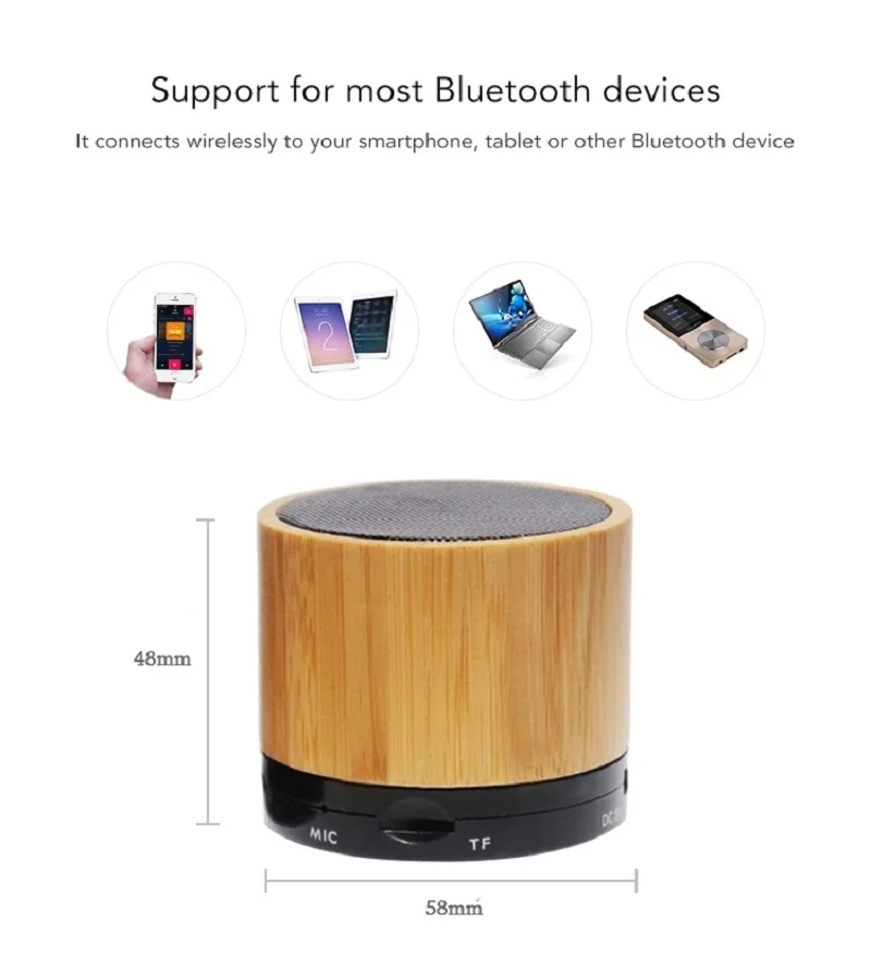 Profesional Stereo Mini Wooden Speaker Box Wireless Portable Bluetooth Speaker