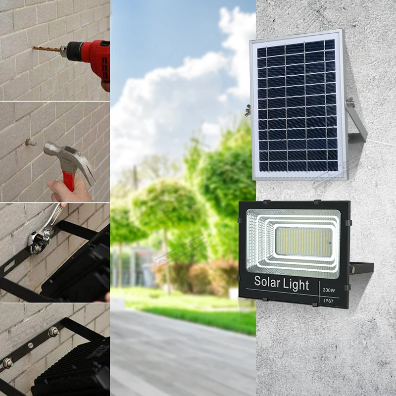 Литой под давлением алюминий водонепроницаемый уличный Ip67 25 Вт 40 Вт 60 Вт 100 Вт 200 Вт 300 Вт Солнечный светодиодный прожектор