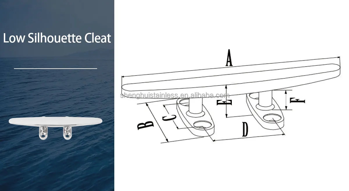 product shenghui boat cleats 316 stainless steel marine hardware low silhouette cleat-2