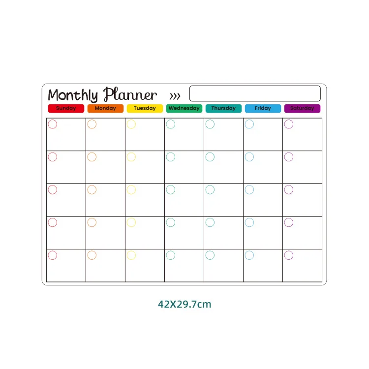 Custom Calendar Fridge Magnet Monthly Weekly Planner White Board Sheet Notepad Roll Soft Dry Erase Magnetic Whiteboard